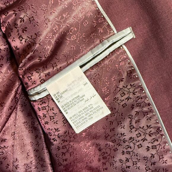 Bar III Men's Skinny Fit Suit Jacket Blazer solid red 38R $425 - Picture 8 of 10